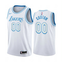 Customized Nike Los Angeles Lakers White2020-21 City Authentic Stitched NBA jersey
