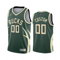 Customized Nike Milwaukee Bucks Green 2020-21 City Authentic Stitched NBA jersey