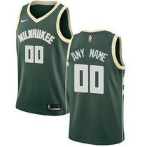 Customized Nike Milwaukee Bucks Green Authentic Stitched NBA jersey