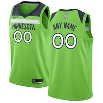Customized Nike Minnesota Timberwolves Green Authentic Stitched NBA jersey