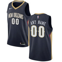 Customized Nike New Orleans Pelicans Navy Blue Authentic Stitched NBA jersey