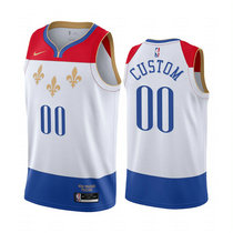 Customized Nike New Orleans Pelicans White 2020-21 City Authentic Stitched NBA jersey