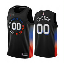 Customized Nike New York Knicks Black 2020-21 City Authentic Stitched NBA jersey