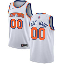 Customized Nike New York Knicks White Authentic Stitched NBA jersey