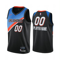 Customized Nike Oklahoma City Thunder Black 2020-21 City Authentic Stitched NBA jersey
