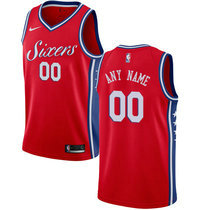 Customized Nike Philadelphia 76ers Red Authentic Stitched NBA jersey