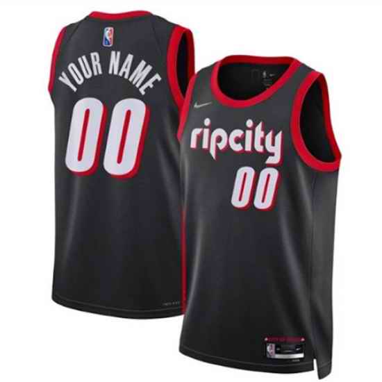 Customized Nike Portland Trail Blazers Black City 75th Anniversary Authentic Stitched NBA jersey