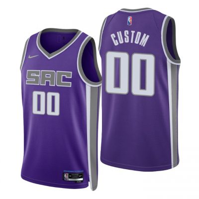 Customized Nike Sacramento Kings Purple 75th Anniversary Authentic Stitched NBA jersey