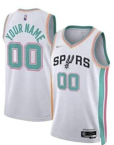 Customized Nike San Antonio Spurs White City Authentic Stitched NBA jersey