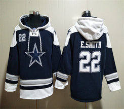 Dallas Cowboys #22 Emmitt Smith Navy Blue NFL Stitched Hoodies