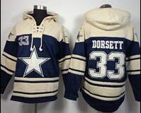 Dallas Cowboys #33 Tony Dorsett Navy Blue Gream Sawyer Hooded Sweatshirt Stitched Hoodie