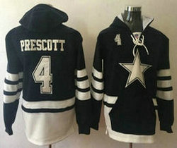 Dallas Cowboys #4 Dak Prescott Navy All Stitched Hooded Sweatshirt