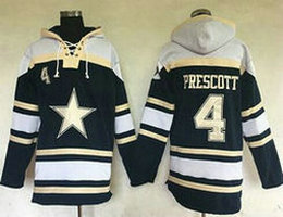 Dallas Cowboys #4 Dak Prescott Navy Blue Sawyer Hooded Sweatshirt Stitched Hoodie