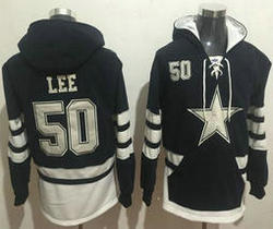 Dallas Cowboys #50 Sean Lee Stitched Navy Blue White Name & Number Pullover NFL Hoodie