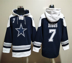 Dallas Cowboys #7 Trevon Diggs Navy Blue NFL Stitched Hoodies