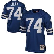 Dallas Cowboys #74 Bob Lilly Blue throwback jersey