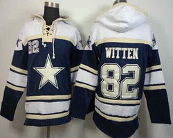 Dallas Cowboys #82 Jason Witten Blue White Stitched Hooded Sweatshirt