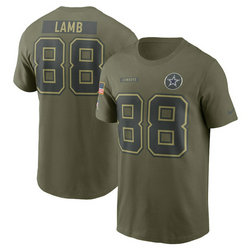 Dallas Cowboys #88 CeeDee Lamb Olive 2025 Salute To Service T-Shirt