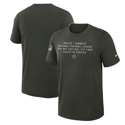 Dallas Cowboys Dark Green 2025 Salute To Service Sideline Slub Dri-FIT T-Shirt