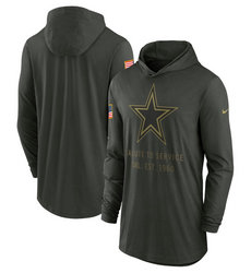 Dallas Cowboys Forest Green 2025 Salute To Service Sideline Dri-FIT Lightweight Pullover Hoodie