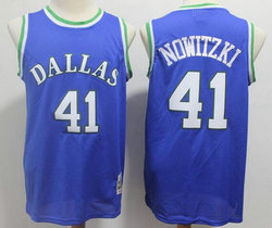 Dallas Mavericks #41 Dirk Nowitzki Royal Blue 1998 Throwback Authentic Stitched NBA Jersey