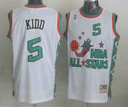 Dallas Mavericks #5 Jason Kidd White Throwback 1996 All Star Authentic Stitched NBA jersey