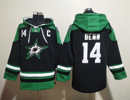 Dallas Stars #14 Jamie Benn Black All Stitched Hooded Sweatshirt