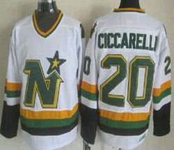 Dallas Stars #20 Dino Ciccarelli CCM White Authentic Stitched NHL jersey