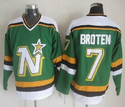 Dallas Stars #7 Neal Broten Green CCM Throwback Authentic Stitched NHL jerseys