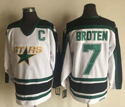 Dallas Stars #7 Neal Broten White CCM Throwback Stitched NHL Jerseys
