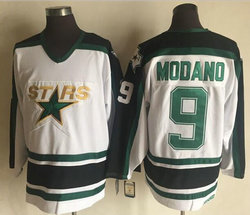 Dallas Stars #9 Mike Modano CCM White Authentic Stitched NHL jerseys