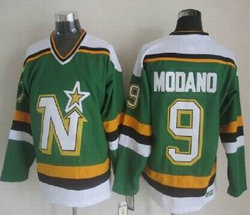 Dallas Stars #9 Mike Modano Green CCM Throwback Authentic Stitched NHL jerseys