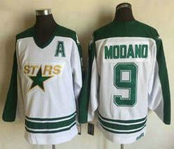 Dallas Stars #9 Mike Modano White Throwback Authentic Stitched NHL jersey