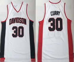 Davidson Wildcats #30 Stephen Curry White College Basketball stitched Jersey