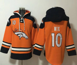 Denver Broncos #10 Bo Nix Orange NFL Stitched Hoodies