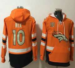 Denver Broncos #10 Bo Nix Orange Stitched Hoodies