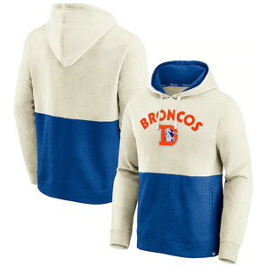 Denver Broncos Fanatics Branded Throwback Arch Colorblock Pullover Hoodie