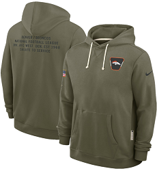 Denver Broncos Olive 2025 Salute To Service Pullover Hoodie