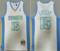 Denver Nuggets #15 Anthony Rainbow White 2006-07 Hardwood Classics Authentic Stitched NBA Jersey