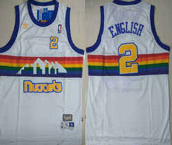 Denver Nuggets #2 Alex English White Mesh Game Throwback Authentic Stitched NBA Jersey