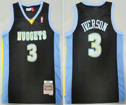 Denver Nuggets #3 Allen Iverson Black 2006-07 Hardwood Classics Authentic Stitched NBA Jersey