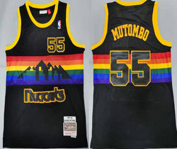 Denver Nuggets #55 Dikembe Mutombo Black 1991-92 Hardwood Classics Authentic Stitched NBA Jersey