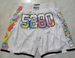 Denver Nuggets White 2025 City NBA Shorts