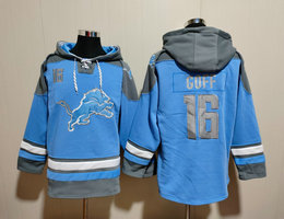 Detroit Lions #16 Jared Goff Blue Stitched Hooded Sweatshirt