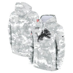 Detroit Lions 2024 Camo Salute To Service Pullove Hoodie