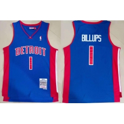 Detroit Pistons #1 Chauncey Billups Blue 2003-04 Hardwood Classic Mitchell Ness Jersey