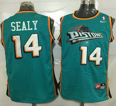 Detroit Pistons #14 Malik Sealy Green Nike Throwback Authentic Stitched NBA jersey