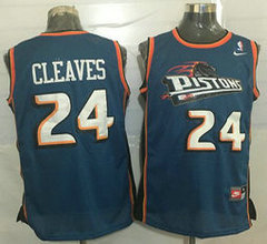 Detroit Pistons #24 Mateen Cleaves Blue Nike Throwback Authentic Stitched NBA jersey
