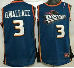 Detroit Pistons #3 Ben Wallace Blue Nike Throwback Authentic Stitched NBA jersey