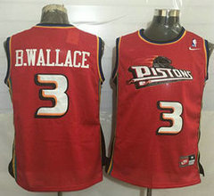 Detroit Pistons #3 Ben Wallace Red Nike Throwback Authentic Stitched NBA jersey